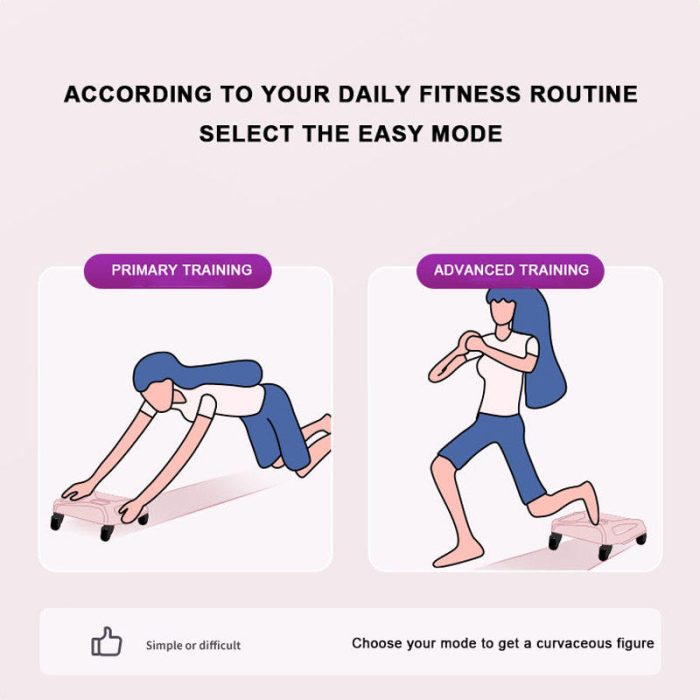 BunnyHi JFB003 Home Fitness Equipment Core Training Abdominal Muscle Wheel Ab Exercise 4 Wheels Plate Slide Disc 2