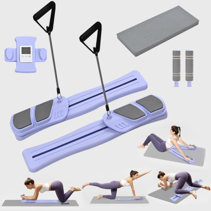BunnyHi JFB005 Multi-Purpose Yoga Board Gym Split Type Pilates Reformer Board Set With Pilates Equipment Ab Exercise Abs Roller