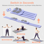 BunnyHi JFB005 Multi-Purpose Yoga Board Gym Split Type Pilates Reformer Board Set With Pilates Equipment Ab Exercise Abs Roller 3