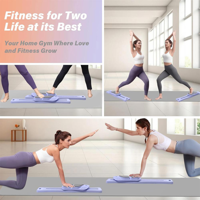 BunnyHi JFB005 Multi-Purpose Yoga Board Gym Split Type Pilates Reformer Board Set With Pilates Equipment Ab Exercise Abs Roller 5