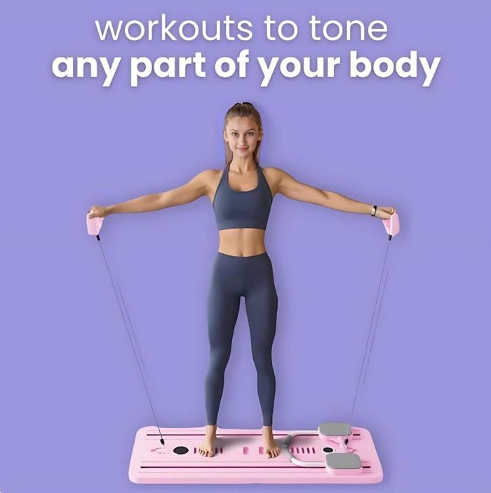 BunnyHi JFB012 Factory Price Multi-function 6 in 1 Pilates Board Push-up Belly Roll Training Board Ab Wheel Roller for Home 1