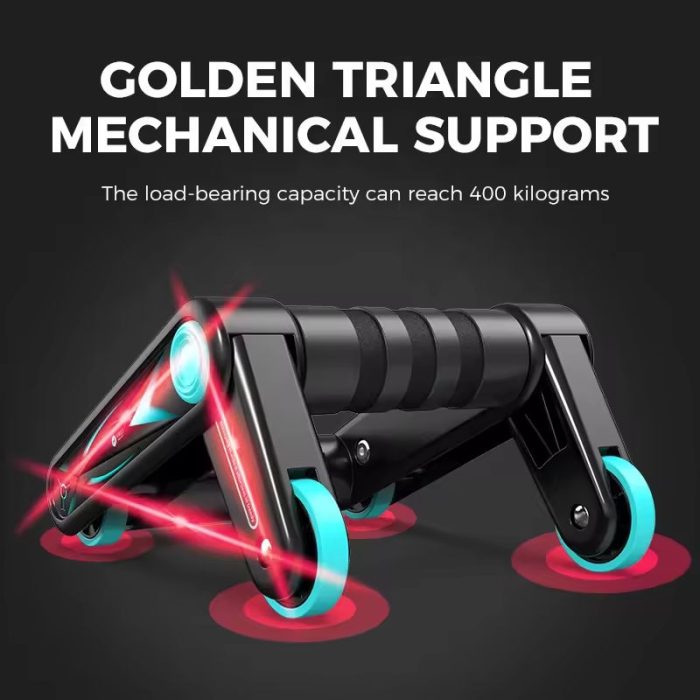 BunnyHi JFL006 Workout Roller Multifunction AB Wheel Roller Push up Bar Stand for Male and Female Foldable Abdominal Wheel 3