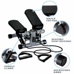 BunnyHi TBJ001 Steppers for Exercise Adjustable Resistance Stair Steppers With Arm Training Bands Portable  Exercise Equipment 3