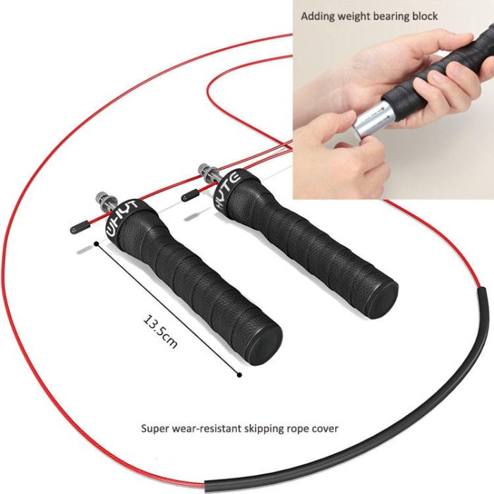 BunnyHi TS004 Fitness Adjustable Custom Simple Weighted Speed PU Skipping Jump Rope for Men and Women 2