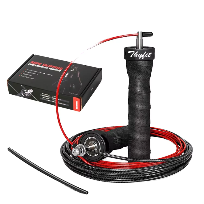 BunnyHi TS004 Fitness Adjustable Custom Simple Weighted Speed PU Skipping Jump Rope for Men and Women 5