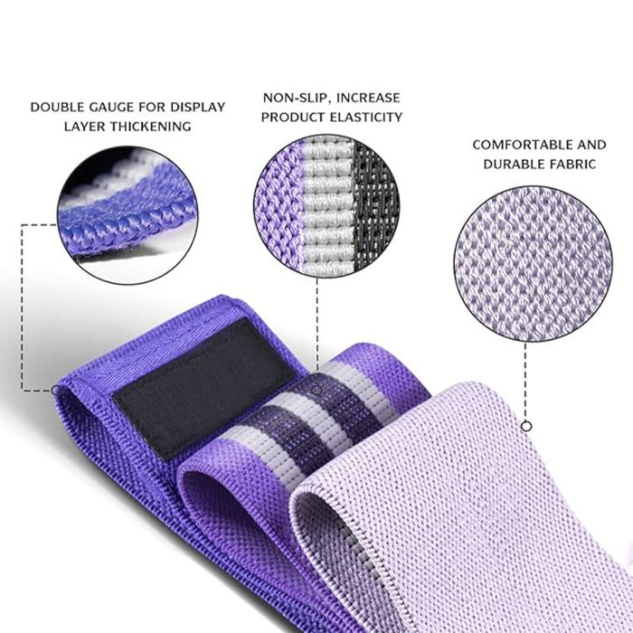 Fitness Strength Training Adjustable Resistance Bands for Legs Butt Yoga Pilates-Durable Eco-friendly Polyester Cotton & Latex 1