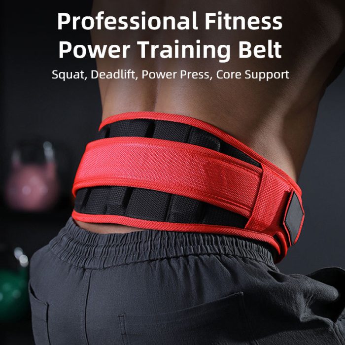 Gym Workout Fitness Squat Spandex & Nylon Self Locking Weight Lifting Waist Support Dip Belt Heavy Duty Steel Chain Protection 1