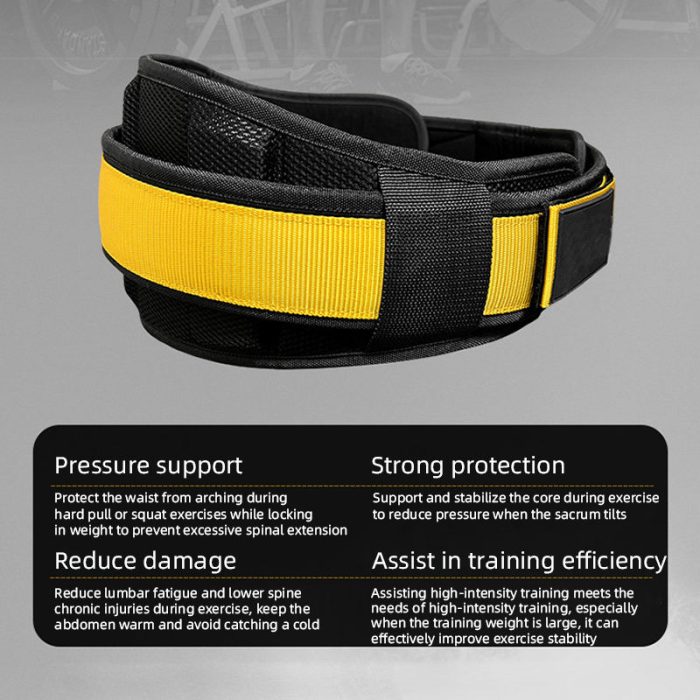 Gym Workout Fitness Squat Spandex & Nylon Self Locking Weight Lifting Waist Support Dip Belt Heavy Duty Steel Chain Protection 4