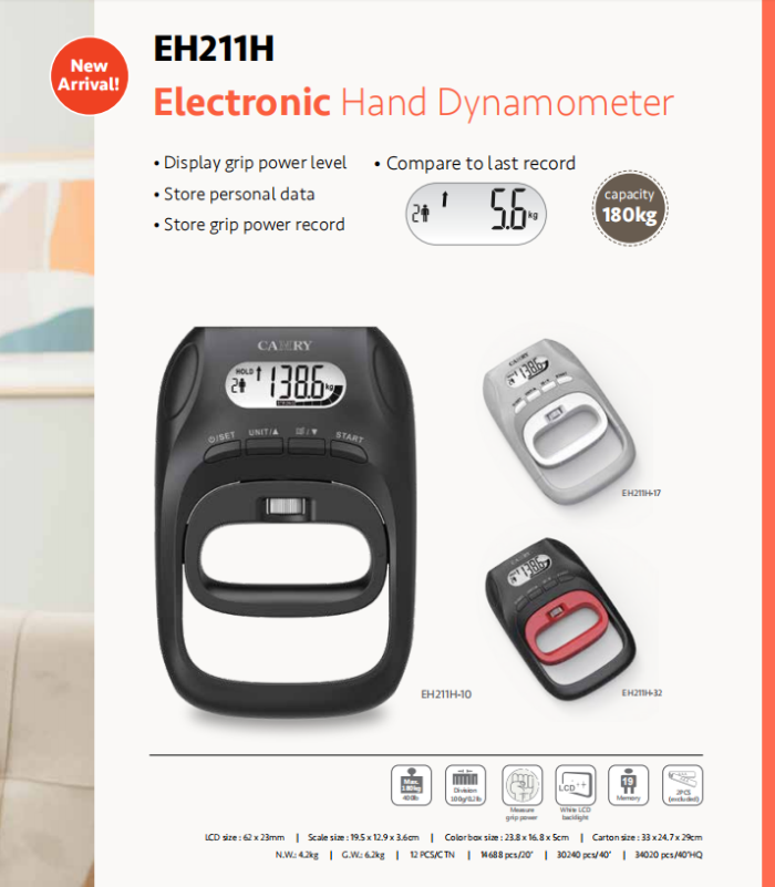 Hand Power Measuring Finger Exercising 180kg Grip Strengthener Wrist Power Exerciser Hand Trainer Digital Hand Grip Dynamometer 1