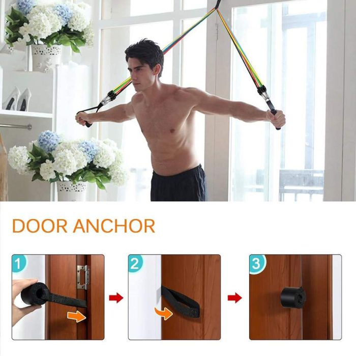 Heavy Duty Adjustable Home Exercise Gym Fitness Workout Elastic Latex Resistance Bands Tube for Whole-body Exercise 1