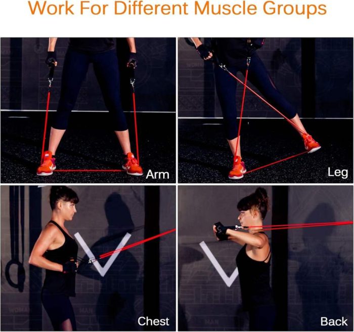 Heavy Duty Adjustable Home Exercise Gym Fitness Workout Elastic Latex Resistance Bands Tube for Whole-body Exercise 2