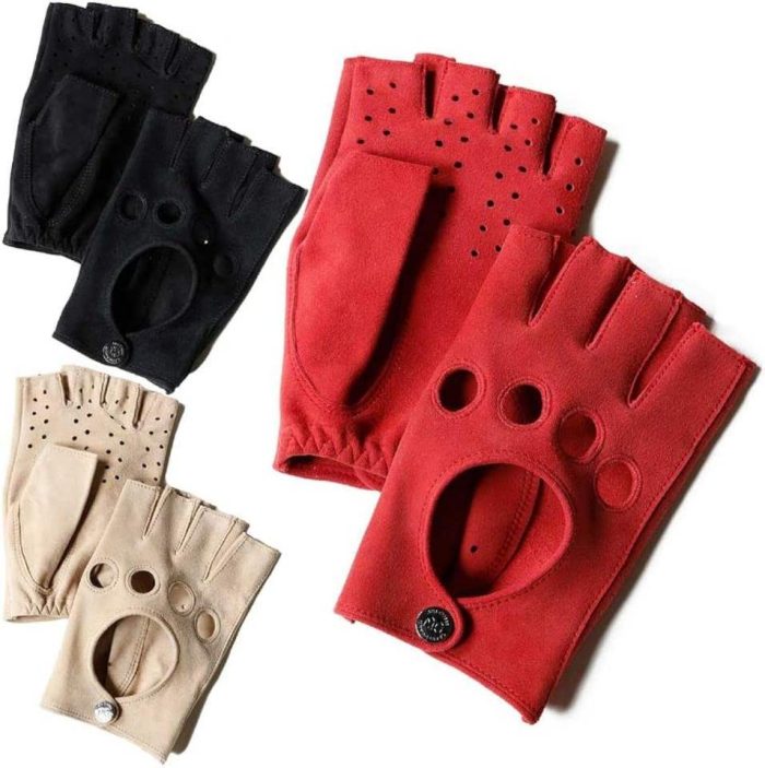 Leather Gym Sports Half Finger Outdoor Motorcycle Tactical Safety Gloves with Non-Slip Palm Guard 2