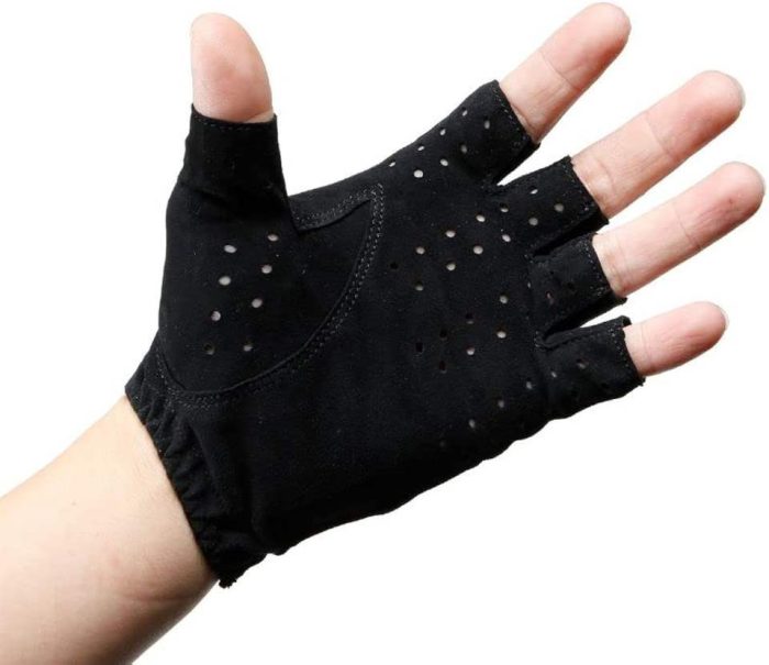 Leather Gym Sports Half Finger Outdoor Motorcycle Tactical Safety Gloves with Non-Slip Palm Guard 4
