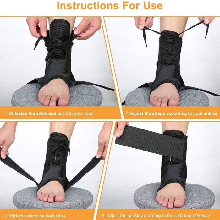 Men Women Lace up Stabilizer Sprained Volleyball Ankle Braces 2