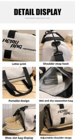 New Crossbody Travel Bag for Men Women Fashionable Commuting Sports Fitness Swimming Storage  Zipper Closure Bags 5