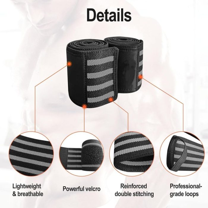 Nylon Elastic Adjustable Double Ring Closure Elbow Knee Pads Breathable Sweat-Wicking Sports Stabilizer Non-Slip Knitted Guards 3